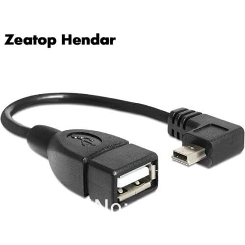 1Pcs 90 Degree USB A Female to Mini USB B 5 Pin Male Plug USB2.0 OTG Cable Adapter