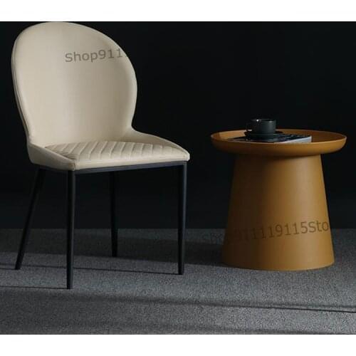 Custom Nordic Style Light Luxury Dining Chair Family Modern Simple Dining Table Chair Designer Italian Minimalist Stool Back Lea