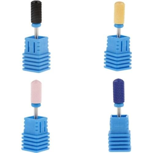 Pro Ceramic Nail Drills Bit For Cuticle Clean Gel Remove Nail Salon Manicure Pedicure Use Medium Grit, 4 Color Choose