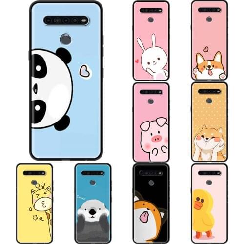 Shockproof Phone Case for LG K41S K61 K50 K50S G6 Soft Cover K40S K40 K71 G7 G8 K52 K51 Silicone Shell Cartoon Cute Animal Funda