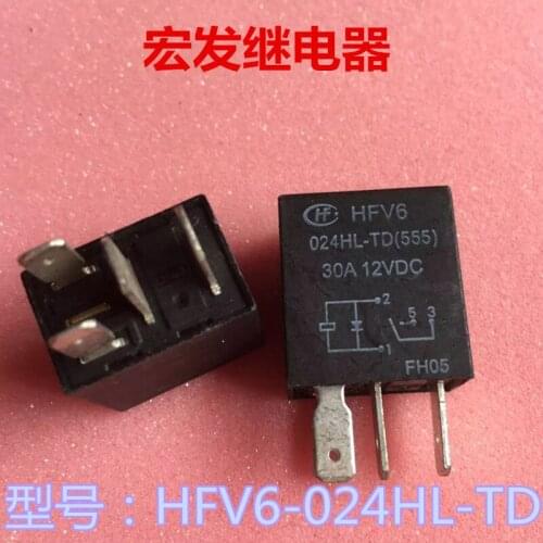 Relay HF HFV6 / 024HL-TD 24VDC 4-pin relay 20A