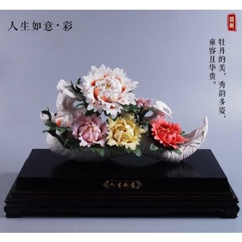 Crafts decor hand wedding cutting dies home Home Furnishing decoration creative arts and crafts Dehua ceramic porcelain ornament