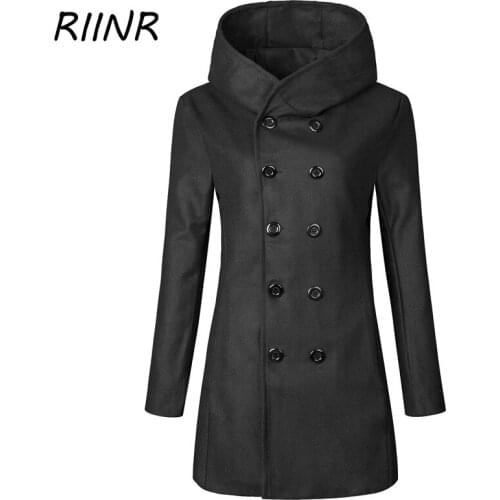 RIINR Men's Double Breasted Coats