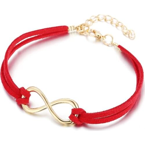 CHENFAN bijouterie jewelery Red Lucky number 8 woven knot bracelet for womens cuff bracelet bangle red thread on hand presents