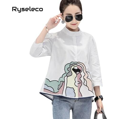 Ryseleco Women's Shirts With Embroidery