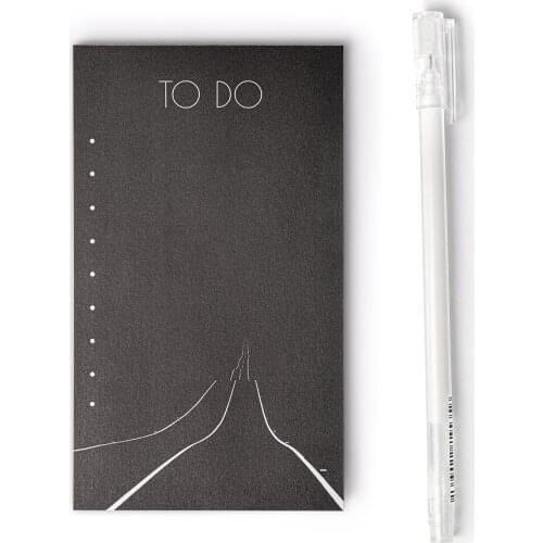 To Do List White Pen Gift To Do List Black 50 Be Pulled Leaf 8x14cm And White Pen Decorative note Paper Set