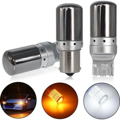 1pcs S25 Canbus 1156 BA15S P21W BAU15S PY21W T20 7440 W21W LED Bulbs 3014 144smd Error Free Turn Signal Lights Brake Lamp 12V