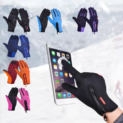 Touchscreen Cycling Gloves,Men Windproof Thermal Fleece Warm Bicycle Bike Ski Gloves,Waterproof Sports Full Finger Hiking Gloves