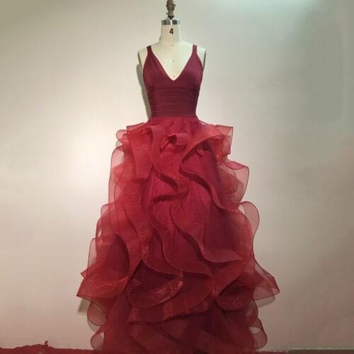 BANDAGE Maxi Dresses Sleeveless V Neck Bride Dresses Ruffles Vestidos de novia Elegant Black Wine Wedding Gown For Women