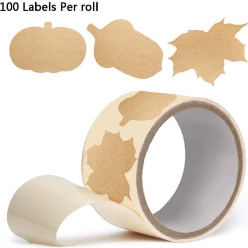 100pcs/roll DIY Blank Kraft Label Handmade Baking Seal Stickers Gift Tag for Jar 896A