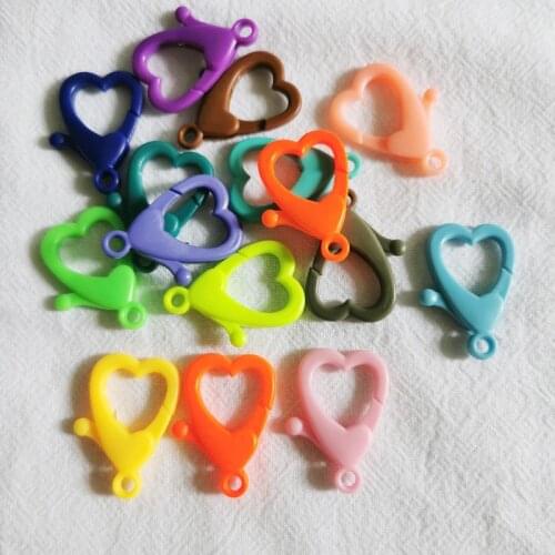 1000 pieces 30mm acrylic diy heart clasp hooks.lobster connector keychain ring.for woman jewelry making accessories 2021 new