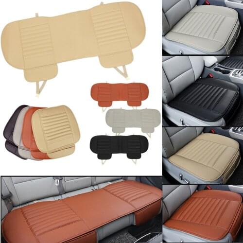 3Pcs Car Seat Cover Breathable Bamboo Pad Mat PU Leather for Auto Chair Cushion
