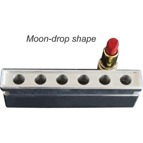 6 Cavities/holes Aluminum Lipstick Mould Mold_Moondrop Shape 12.1mm 12.7mm Moq-1set Lipstick Abrasive