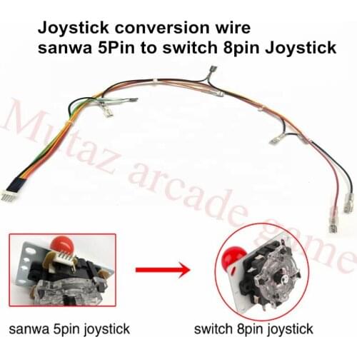 Free shipping joystick conversion wire 5Pin arcade Joystick to Microswitch Joystick Wire harness