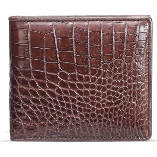 Thai crocodile leather brown wallet mens business leather short black clutch bag multi-card crocodile wallet men free shipping
