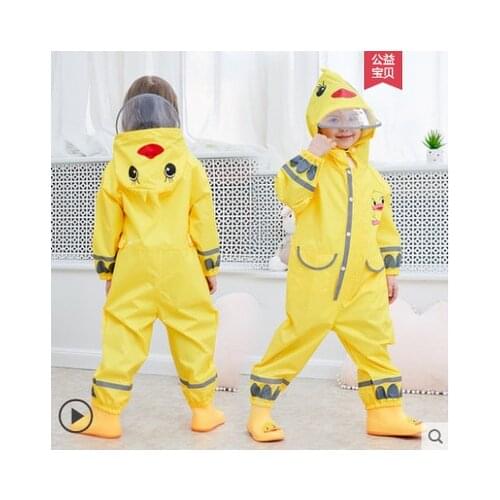 Kids slask rain overall boys raincoat Outdoor jumpsuits ski wear waterproof kids clothing rainsuit Rompers windproof