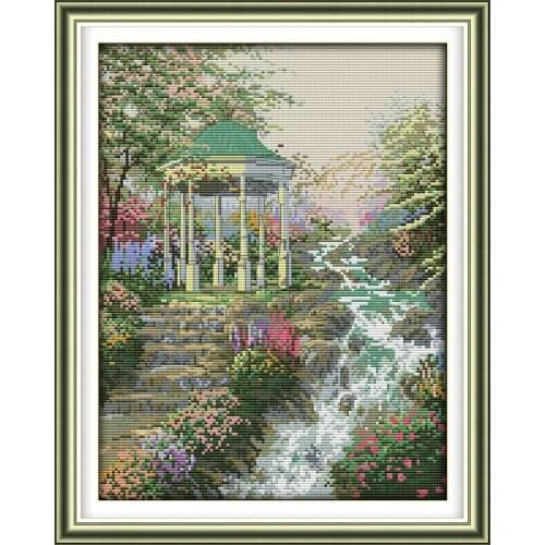 Everlasting Love The Stream Gurgling Chinese Cross Stitch Kits Ecological Cotton Stamped DIY New Year Gift Decorations For Home