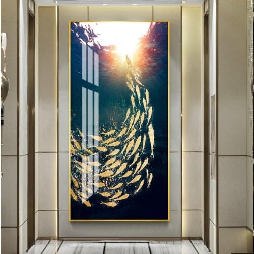 Deep Sea Shoal of Fish 5D Crystal Porcelain Painting Diamond Inlay Painting Home Living room Wall Decor High end Art