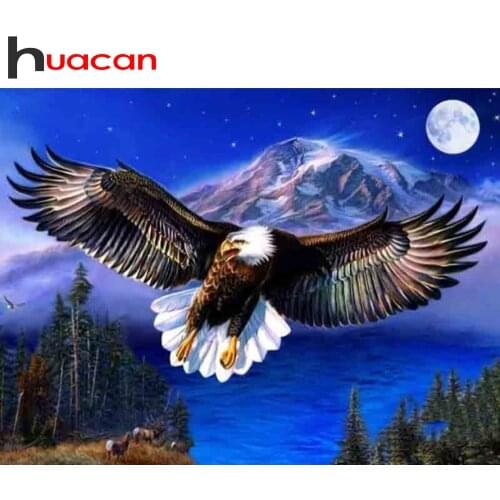 Huacan Diy Diamond Painting Eagle Animal Full Square/Round Drill New Arrivals Diamond Embroidery Bird Kit Home Decor
