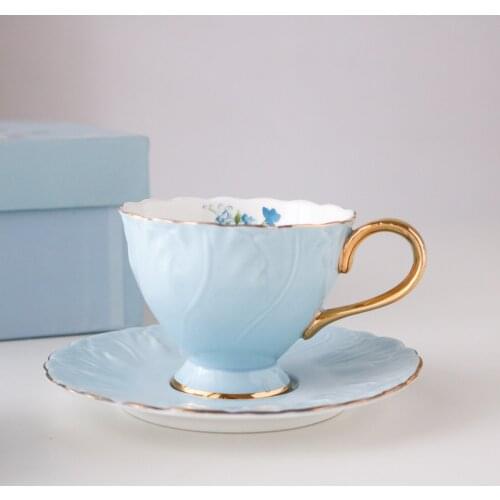 Ceramic Coffee Cups With Tray Breakfast Milk Tea Cup Kitchen Drinking Utensils Two Piece Set Wedding Gifts Gift Box Packaging