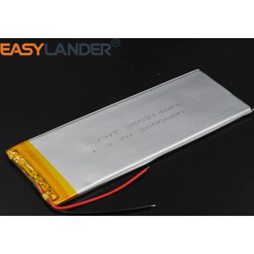3552140 3.7V 3800mAh Rechargeable li Polymer Li-ion Battery For Bluetooth Notebook Tablet PC electronics safety lamp talk7