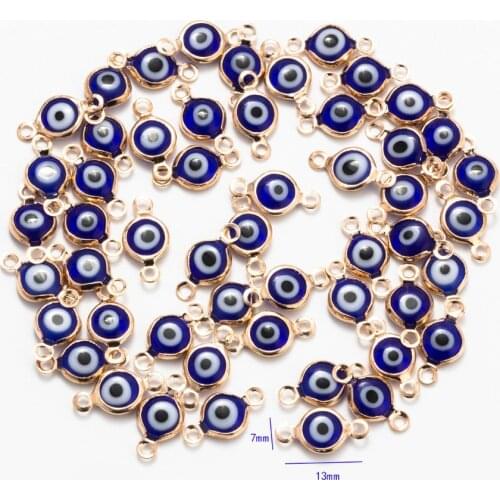 MEIBEADS 10pcs/lot Blue Evil Eye Beads Connectors Jewelry Accessories Fit For Diy Evil Eye Anklet Bracelet Necklaces Pendants