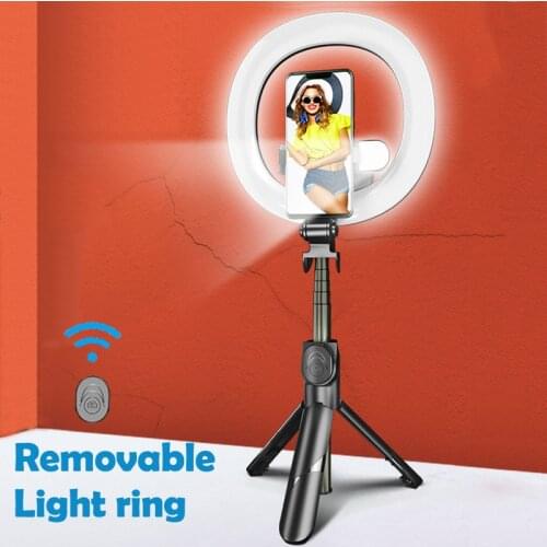Mini Selfie Stick Ring Light Tripode Para Movil Led Palo Bluetooth Extensible Celular Lamparas Anillo De Luz Lamp Phone Statyw