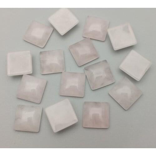 Fashion 12mm natural rose quartzs stone beads charms square CAB CABOCHON for jewelry Accessories wholesale 50pcs free shipping