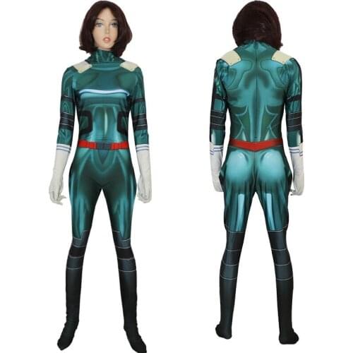 Fashionable Cosplay Suits Female Anime My Hero Academia Cosplay Deku Costumes Zentai Bodysuit Suit Halloween Party Costumes