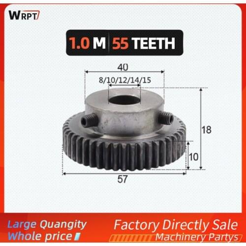 1Pcs M1 modulus 55 Teeth gear 8/10/12/15mm reduction gears modulus gear DIY Micro Motor Transmission Parts Gear Box Mating Parts