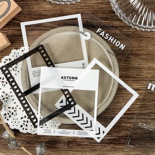 8pcs Gear of Memory Series Film Sticker Scrapbooking Decorative Stickers Aesthetic Paper Sticker Flakes Stationary Accessories