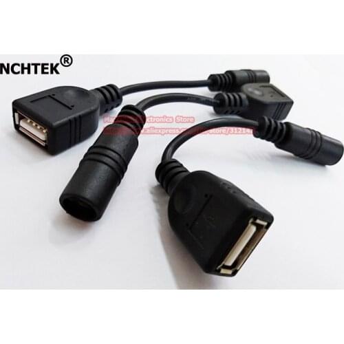 NCHTEK USB 2.0 Female To DC 5.5x2.1mm Female Power Supply Extension Cable Adapter Cord Line/Free DHL Shipping/200PCS
