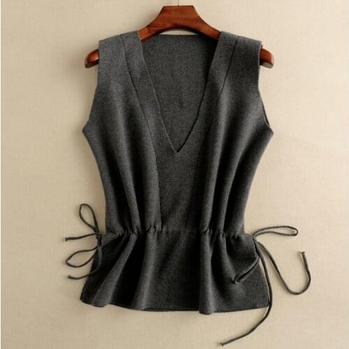 Autumn Knitted Women Vest Fashion Tank Tops Woman Camisole Sleeveless Female Black Crop Tops Plus Size 4XL Spring Clothing X398