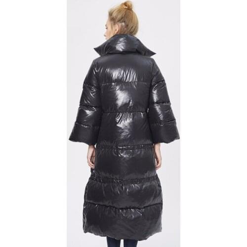 Down Winter European Jacket Women Long Coat Puffer Womens Down Jackets Brands Trumpet Sleeve Parka Campera Mujer KJ599 s s