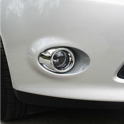 Car Front Fog Lamp Frame Modified Head Fog Light Cover Decoration Ring For Ford Focus 3 Accessories Abs Chrome 2pcs Per Set