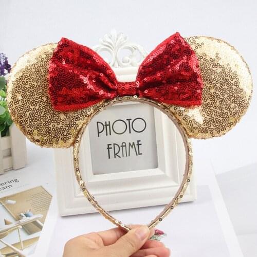 Christmas Headbands Lovely Girls Bows Cartoons Ears Sequin Headband Hair Accessories Kid Women Head Band Party Celebration
