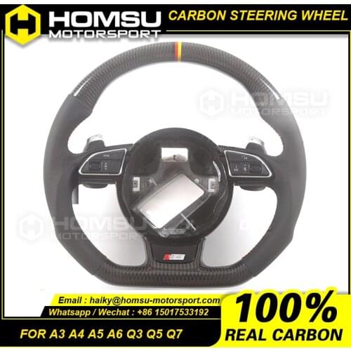 Real Carbon Fiber Steering Wheel Compatible with 2018 audi r6 Carbon Fiber Steering Wheel