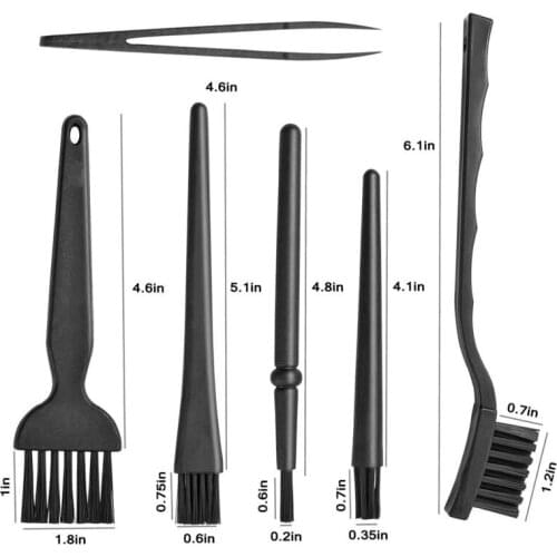 6pcs/set Anti Static Brush ESD Safe Synthenic Fiber Details Cleaning Brush Tool For Mobile Phone Tablet PCB BGA Repair Work