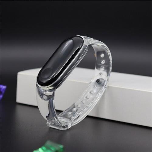 Silicone Wrist Strap for Xiaomi mi band 6 5 Strap Transparent Bracelet Smart Watchband for Mi Band 5/6 Replacement Wristband