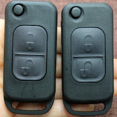 DAKATU Flip Folding car Shell Remote Key Fob Case 2 Button For Mercedes Benz SLK E113 A C E S W168 HU39/64 Blade