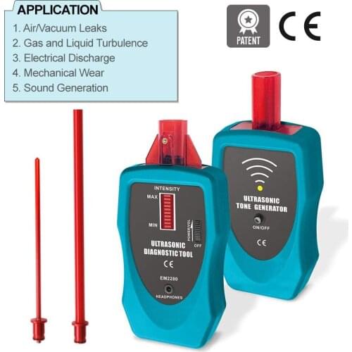 Pipeline Glass Seal Leak Tester Leak Tester Ultrasonic Diagnostic Tester EM2280 Car Leak Detector Air Gas Liquid Leak Analyzer