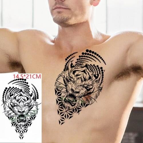 Waterproof Temporary Tattoo Sticker Tiger Triangle Circle Dot Pattern Tatto Stickers Flash Tatoo Fake Tattoos for Men Women