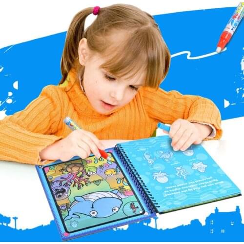 1pcs 21*17cm Magic Water Drawing Notebooks With Pen Painting Card Coloring Book School Educational Supplies Graffiti Board