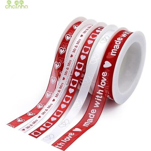 High quality,5 Designs,Total 25 Meters,Made with Love Series,Ribbon Set For DIY Handmade Gift&Craft Packing,Wedding Accessorries