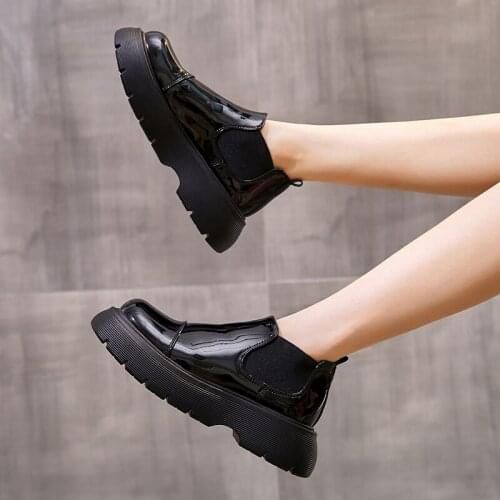 2021 Mixed Colors Chelsea Boots Women Round Toe Ankle Brand Design Chunky Platform Square Heel Martin boots