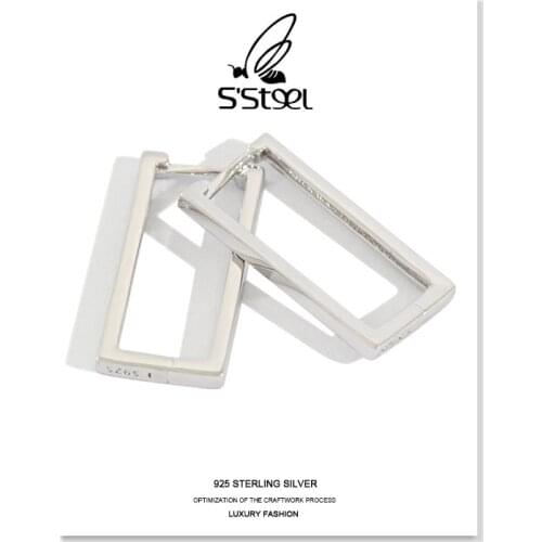 925 Sterling Silver Hoops Earrings For Women Concise Aretes Pendientes Plata De Ley Mujer Boucle D'oreille Femme 2021 Jewelry