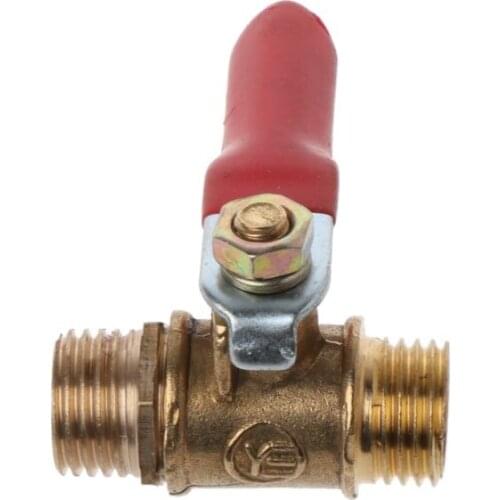 1/4" Ball Valve Male to Male Pipe BSP Brass Ball Valve with Red Lever Handle