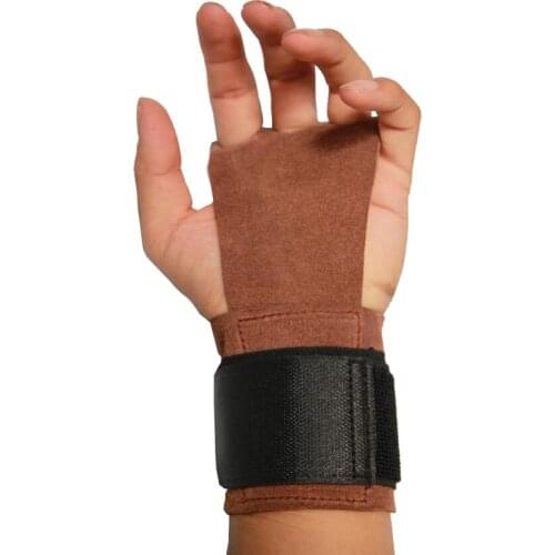 1 pair Genuine Cowhide Real Leather horizontal high bar pull-up pull up training Gym glove Gloves mitts belt Weight Lifting