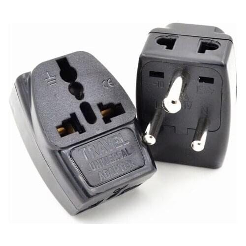 2PCS Type M Large 15 amp BS 546, 2 Port Multi Outlet Black Color 1 TO 3 EU AU USA PLUG 10A South Africa Travel Adapter