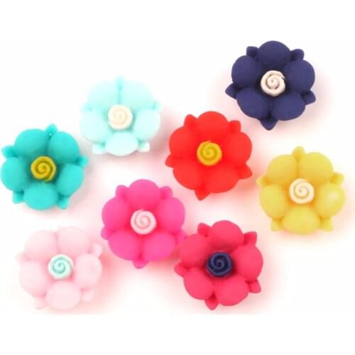 30Pcs Resin Flower Decoration Crafts Cute Kawaii Beads Flatback Cabochon Embellishments For Scrapbooking DIY Accessories